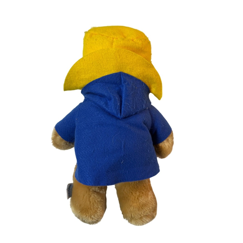 Vintage 80s Paddington Bear Plush Eden Toys Sears Kids Blue Coat Yellow Hat 10" - Picture 4 of 8